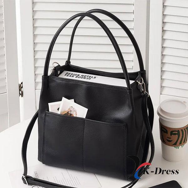 Карманная двусторонняя сумка-шоппер с перекрестием (4 цвета)