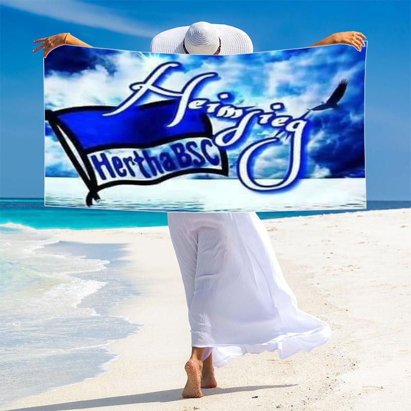Пляжное полотенце Hertha BSC, Большое, Мягкое, Быстросохнущее, для Пляжа, Кемпинга, Плавания