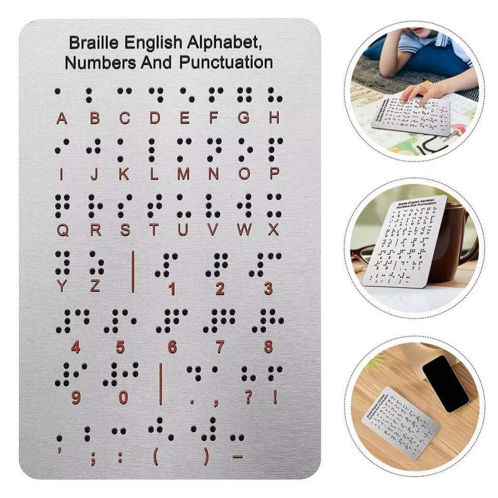 Aluminum Braille Learning Board Efficient Braille Self-Learning Tool Adult Beginner