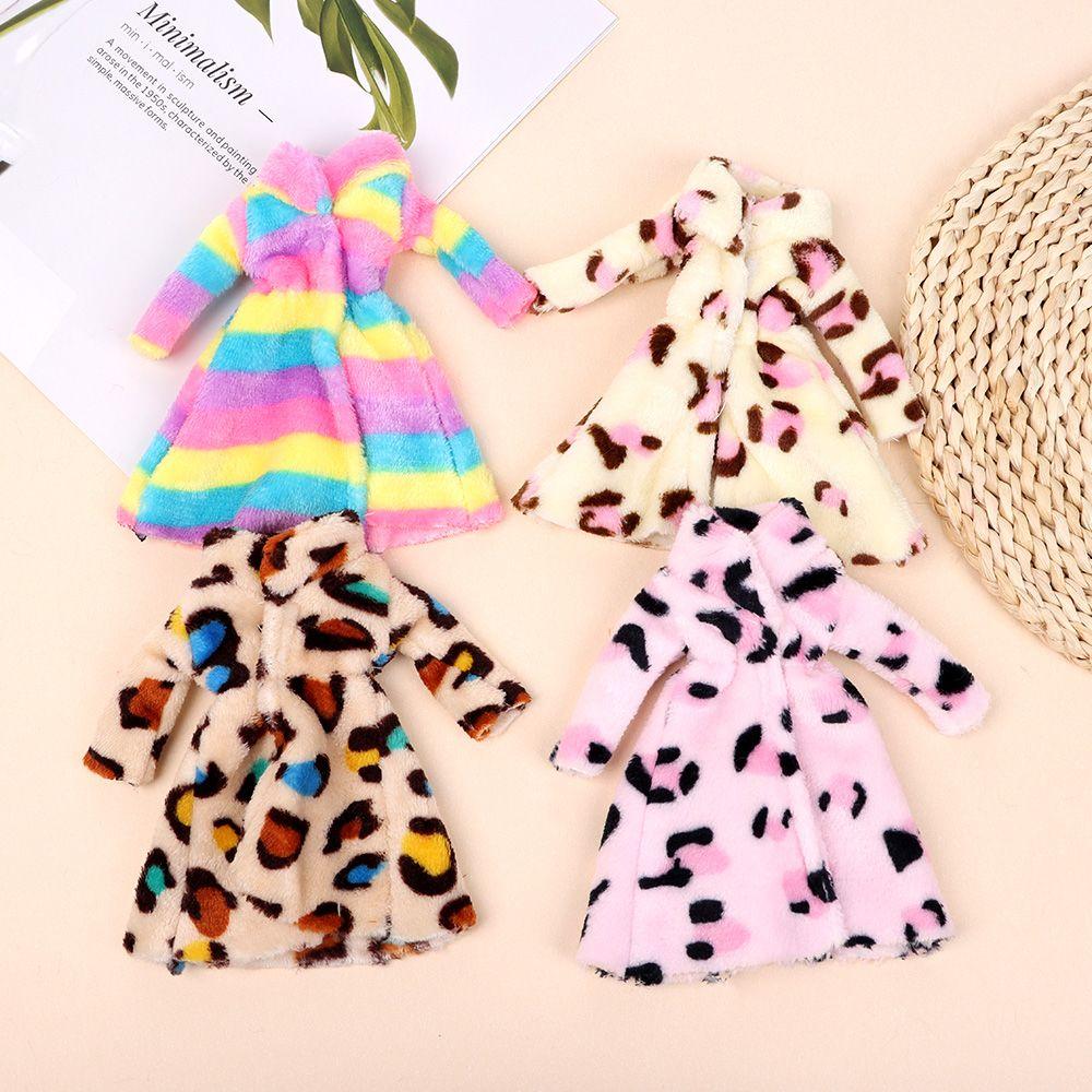 Plush Clothing Accessories Mini Nightgown Party Dressing Long Coat Winter Overcoat