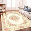 Retro Flower Medal Area Carpet Traditional Oriental Flower Carpet Living Room Anti Slip Floor Mat Home Decoration