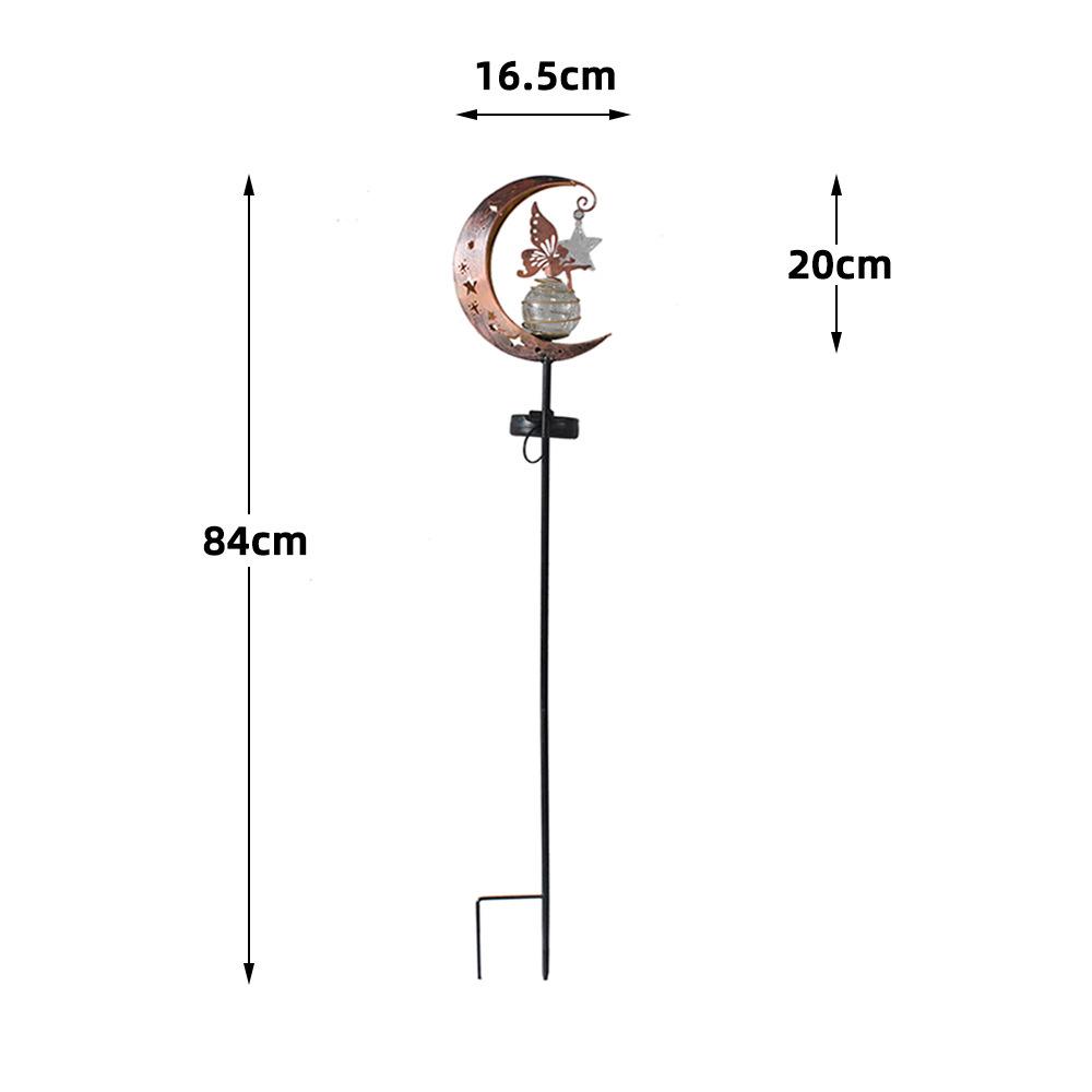 Солнечный колышек-светильник «Луна»: Декоративный железный фонарь для улицы, сада, двора и кемпинга