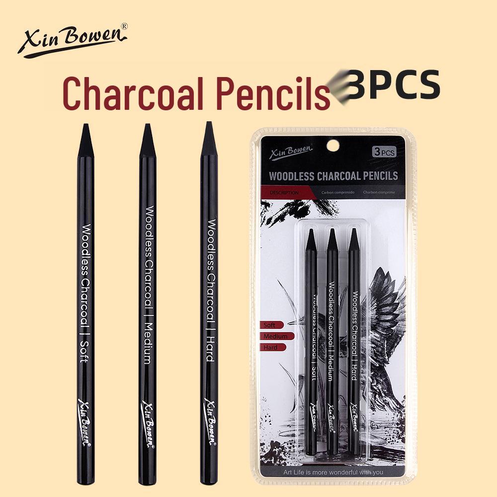 3-Piece Set Soft Medium Hard Sketching Pencils for Students & Artists