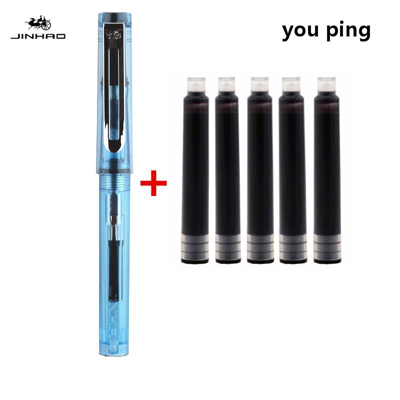 Новая прозрачная цветная деловая офисная перьевая ручка Jinhao Школьные канцелярские принадлежности для студентов