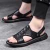 Летние мужские сандалии кожаные сандалии классические сандалии из крокодиловой кожи тапочки мягкие уличные кроссовки пляжные резиновые треккинговые сандалии