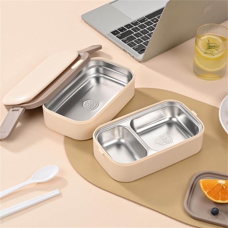 Двухъярусные ланч-боксы для студентов, контейнеры для хранения еды, сохраняющие тепло, герметичные коробки из нержавеющей стали 304, ланч-бокс для офиса