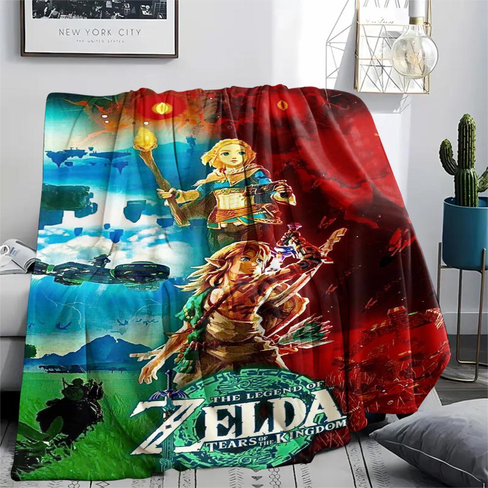 1 шт. Фланелевое одеяло с принтом Link из Zelda, Высококачественное, Удобное для всех сезонов, Декор для дома, Тепло и уют, Идеально для рождественских подарков