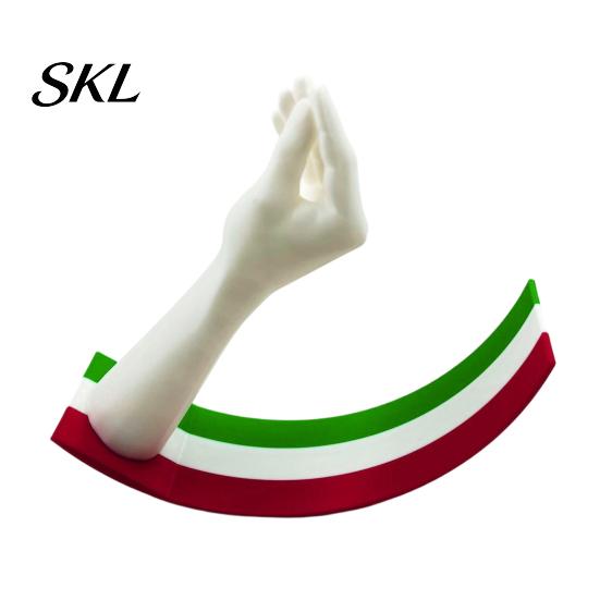Minimalist Desktop Accents 3D Printed Gesture Figurine Ornament with Three-color Striped Base, Funny Nodding Unique Atmosphere Decor Shake Toy