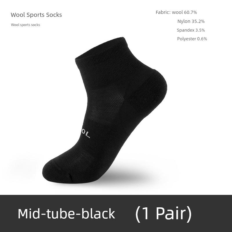 Wrels Sports Socks, All-Season Wool Warm Running Socks, Mid-High Thickened Breathable Outdoor Hiking Socks for Men and Women
