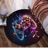1Pc Gaming Controller Circular Print Rug - home decoration Carpet For Living Room Bedroom Flooring Computer Chair Area Rug