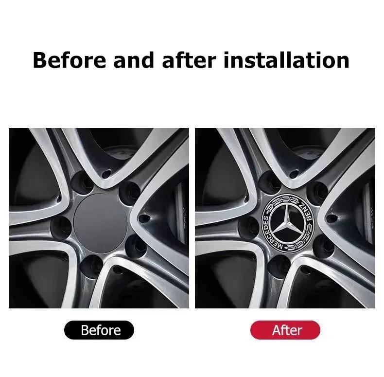 VBTV7 75mm 4PCS car hub center cover protective cover for Mercedes-Benz W211 W203 W204 W204 W210 W124 AMG W202 CLA W212 W212 W220 W205