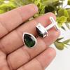 Green Tourmaline Gemstone 925 Sterling Silver Jewelry Handmade Cufflinks 0.66" CL-6-9