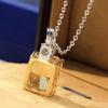 Sterling  Yellow Square Cubic Zirconia Pendent Necklace Women Delicate Engagement Necklace Trendy Jewelry Gifts