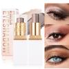 1Pc Double Color Eyeshadow Stick Glitter Shimmer Metallic Cream Eyeshadow Stick Smudge Proof Waterproof Buildable Blendable Eye Makeup for Daily Wear