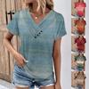 Summer Tops For Women Pattern For Women V-Neck Short Sleeve Comfy Womens Tops Oversized Tshirts