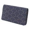 Inden Business Card Large Navy Blue X White Qinghai Wave Pattern Holder, Capacity, Deerskin, Lacquer, 2501-14-004