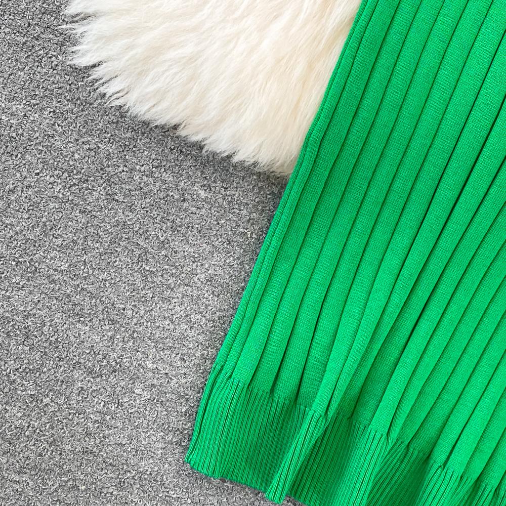 Шикарное элегантное облегающее платье с высоким воротником и длинными рукавами и поясом, пикантное модное вязаное платье, тонкий осенне-зимний свитер-карандаш, халат