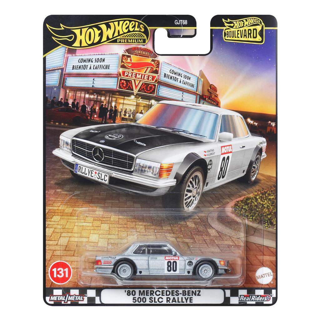 Hot Wheels Boulevard 80 Mercedes-Benz 500 SLC Раллийный автомобиль Мини-машинка HRT63 Серебристый Возраст 3+
