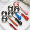 Replacements Solid Wood Handles/Heating Stamp Wax Silver Spoon For Stamp Scrapbooking Stamps Wax Seals Tools And Accessories