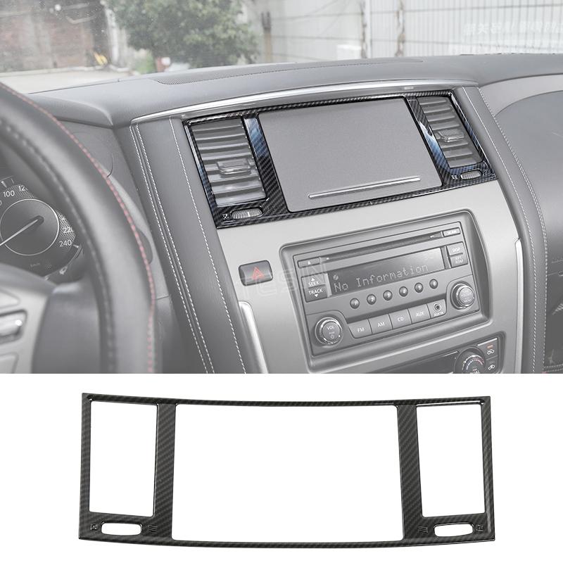 TESIN ABS углеродное волокно, центральная консоль автомобиля, украшение на приборную панель, наклейки, аксессуары для интерьера для Nissan Patrol Y62