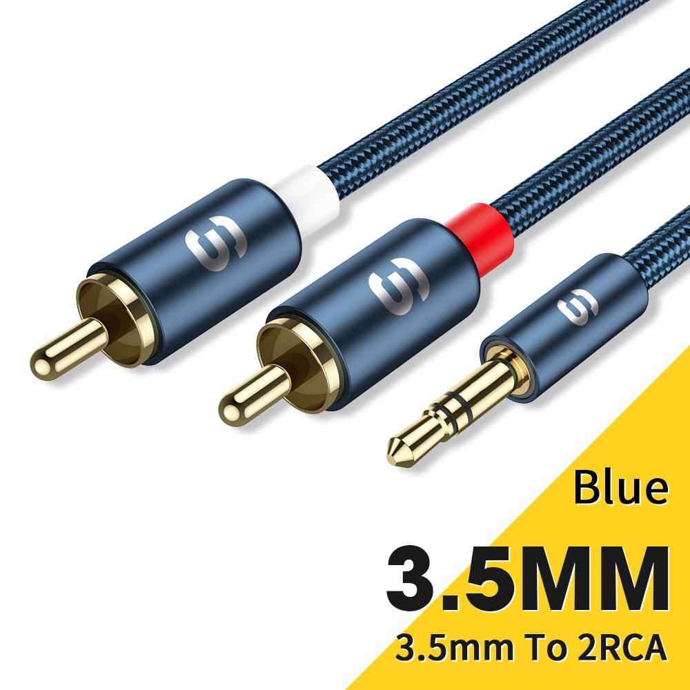 Аудиокабель Essager RCA Стерео 3,5 мм на 2 RCA Кабель Штекер-Штекер AUX RCA Разветвитель для Усилителя Аудио Домашнего Кинотеатра ПроводХороший продукт