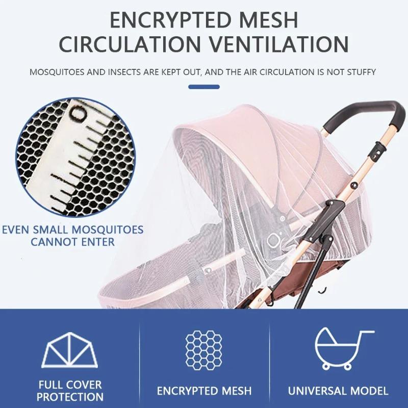 12Pcs Full Face Universal Baby Stroller Mosquito Proof Cover Baby Stroller Mesh Mosquito Net Baby Stroller Mosquito Net