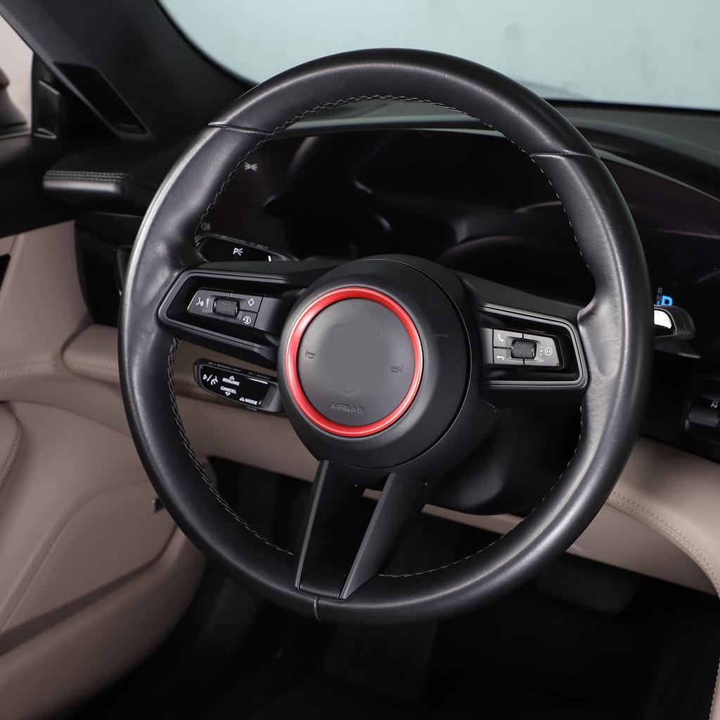 Для Porsche Taycan 2022 алюминиевый сплав красный/синий автомобильный чехол на руль, наклейка, автомобильные аксессуары