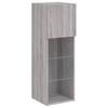 4 piece living room wall unit with LED lighting gray Sonoma wood based material