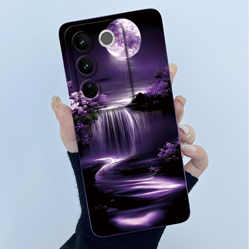 Для телефона VIVO V27 V29 5G Чехол V25E LATAM V27E V29E Крышка Модный Простой Цветок Мягкий Жидкий Силикон Защитный Чехол Fundas