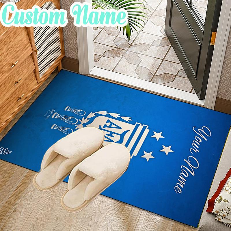 Custom Name Argentina Football Crest Rug Office Rug Chair Mat Non Slip Carpet Rugs for Bedrooms Dining Room Living Room Home Decor gifts