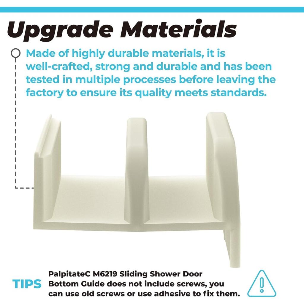 Нижняя направляющая для раздвижной душевой двери подходит для раздвижной душевой двери (Верхний подвес) Системы ограждения ванны, 1/2-дюймовые каналы для стеклянной душевой двери Пластиковый направляющий