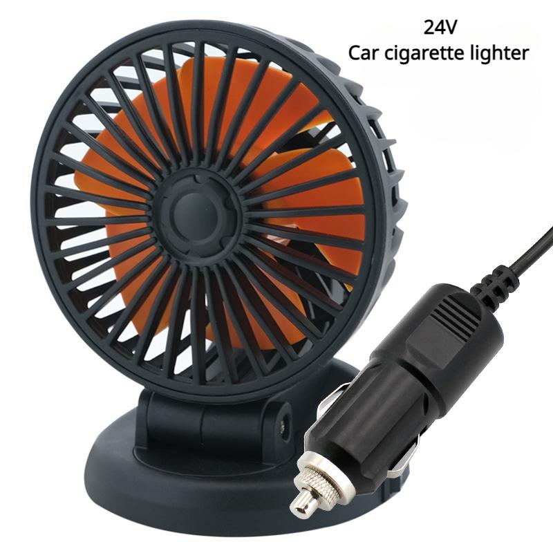 12v Automotive Fan Car Fan 24v 360° Adjustable 3 Head Air Fan Low Noise Multifunctional Temporary Parking Card Auto Vehicles Fan