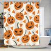 Halloween Pumpkin Shower Curtain Orange Spooky Scary Jack O'Lantern Decor Bathroom Accessories Waterproof Fabric 3D Printing Pat