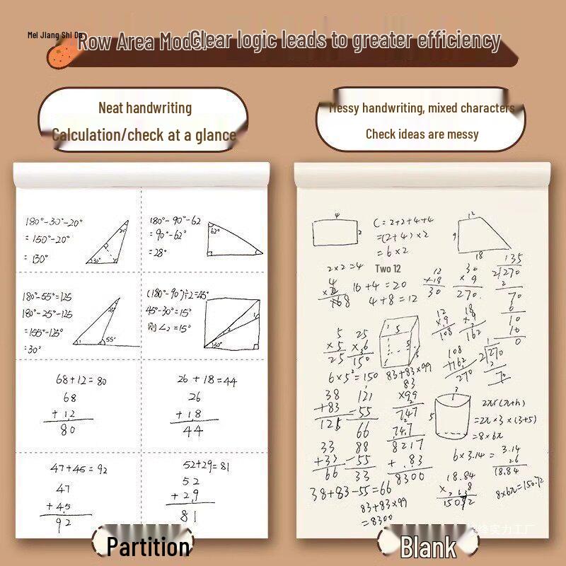 Capybara Thickened Tear-off Math Draft Paper - 100 Sheets for Primary Students