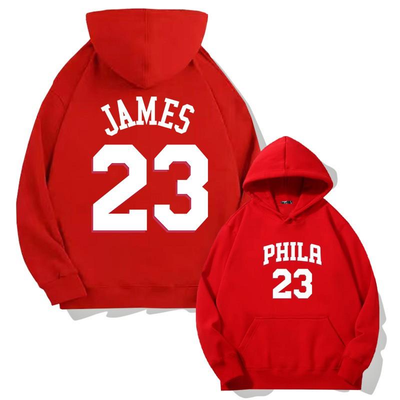 Mens Philadelphia 76ers Hooded Sweatshirt Loose Fit Long Sleeve Streetwear Fall Youth Casual Sportswear