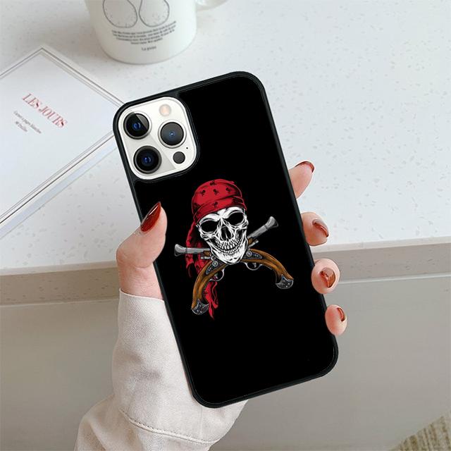Чехол для телефона с пиратским черепом и скрещенными костями Для iPhone 17 Air 14 15 16 16e 13 12 Max Чехол Для Apple 11 Pro Max Plus Coque