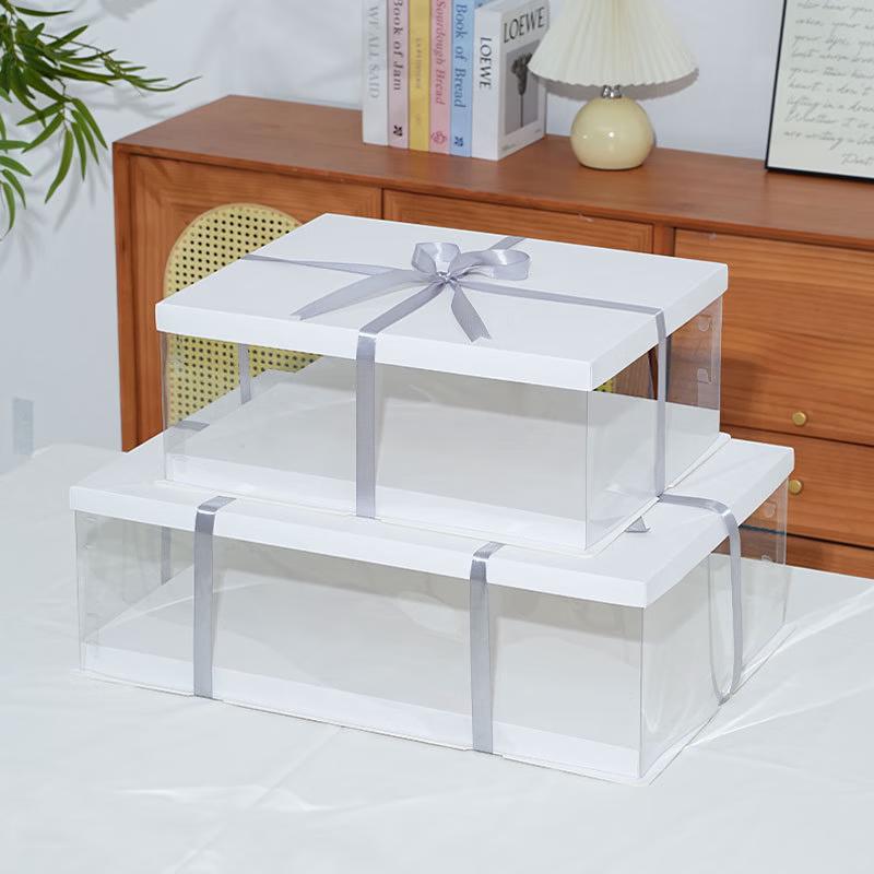 Прозрачная прямоугольная коробка для торта Kinjie 20 дюймов (50x40x18см)