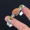 Anniversary Gift For Her Natural Landscape Jasper Bangle Adjustable 925 Silver