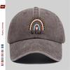 pc Rainbow and Heart Print Baseball Cap Bohemian Rainbow Print Trucker Sun Hat Comfortable and Lightweight Papa Hat Mom and