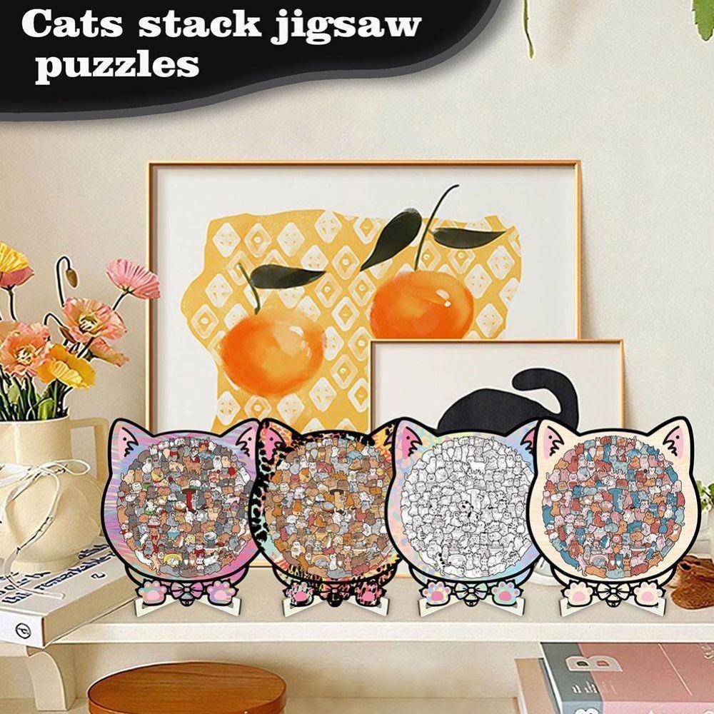 Cute Kitten Cat Puzzle Irregular Puzzle Toy Unique Irregular Puzzle Birthday Xmas Gifts