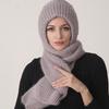Зимние теплые вязаные толстые шапки-шарфы для женщин на открытом воздухе, высокоэластичная ветровая шапка
