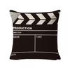 Cinema Pattern Letters Cushion Cover Easy To And Clean Premium Linen Home Decoration Cushion Cover
