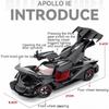 1:24 Scale Apollo Evo IE Super Car Model Toy Metal Body Sound Light Scissor Doors Opened Miniature Vehicle Desktop Ornaments