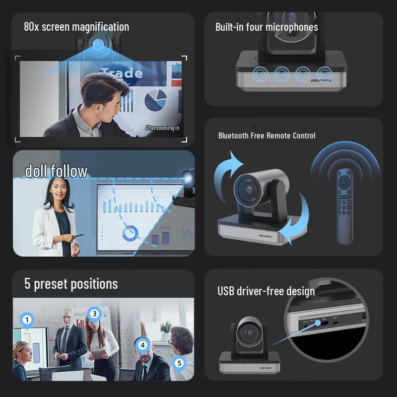 Hikvision DS-UVC-V138Z 4K AI Tracking PTZ Video Conference Camera