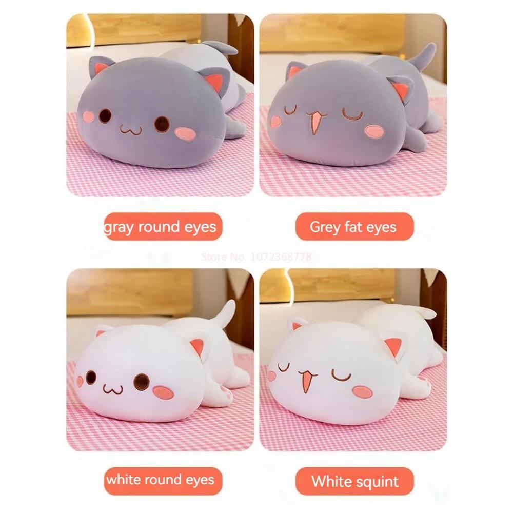 Kawaii Mitao Cat Plush Toys Cute Animal Soft Stuffed Pillow Couple Peach Cat Plushie Doll Cartoon Decorate Birthday Gifts Kids