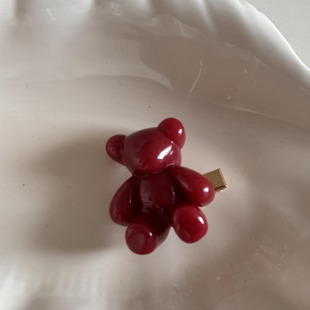 Cute Bear Hair Side Clip Women Girls Sweet Korean Fashion Bangs Hairpin Acrylic Hair Edge Clip Accessories Barrettes Headwear