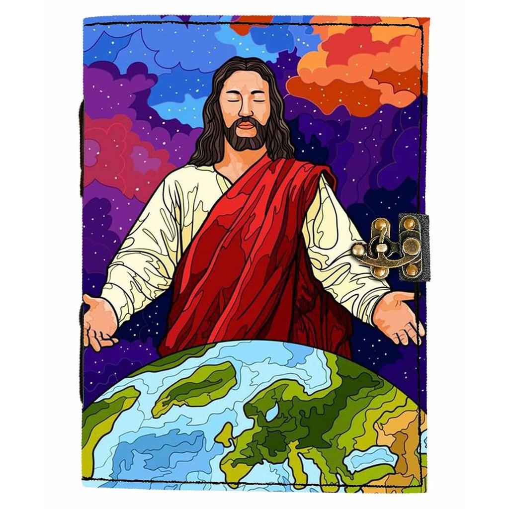 Combo Leather Diary Leather Mother Earth Printed Diary    Leather Jesus Above Earth Portrait Diary