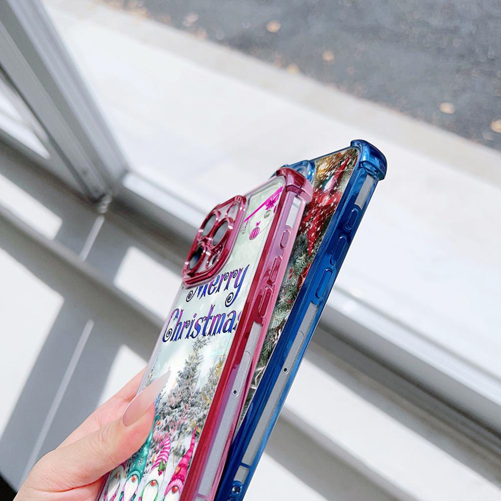 Чехлы для телефонов Ae116 Merry Christmas Happy New Year art из гальванизированного ТПУ для Samsung A54 A12 A14 S22 S23 S24 Ultra A55 A15 с четырьмя углами защиты