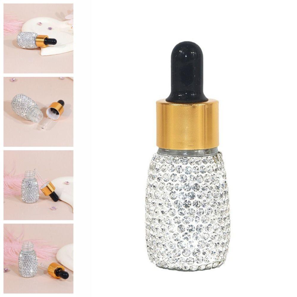 Бутылка-капельница для эфирного масла со стразами, игристые мини-бутылки-капельницы ручной работы