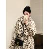 2025 Lynx Pattern Imitation Fox Fur Jacket Women's Thickened Environmentally Friendly Hair Long Leopard Print Suit Collar Fur Coat